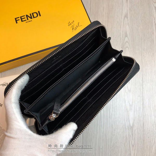 FENDI拉鏈錢包 19年春夏季最新手包 小摔牛皮 芬迪長錢包  fdz2132